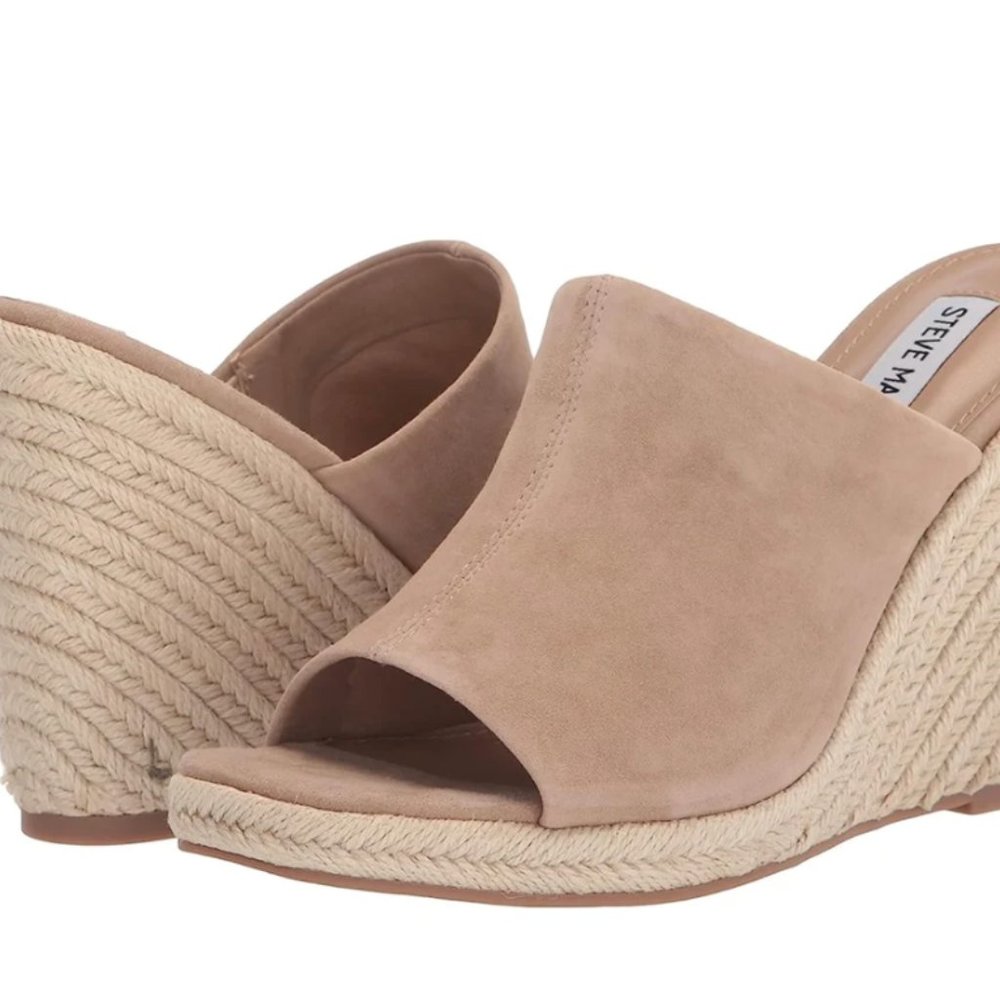 STEVE MADDEN Suede Espadrille Wedge Sandal